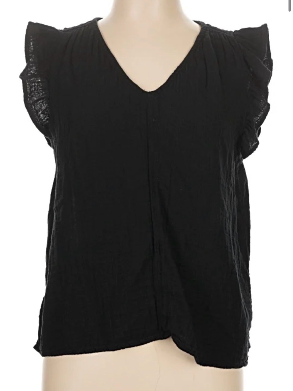 Old Navy Gauze Flutter Sleeve V-Neck Women's Top. Black. Size large.